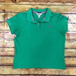 Lilly Pulitzer Green Island Polo Shirt Size Medium